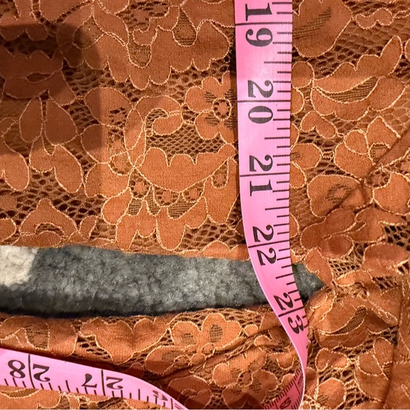Anthropologie Terracotta Lace Top - Picture 6 of 7